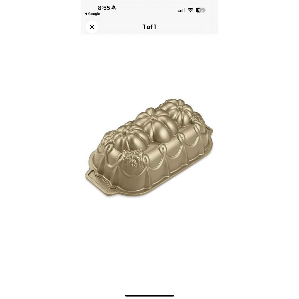 Nordic Ware Pumpkin Loaf Pan Fall Harvest Baking Mold Nonstick